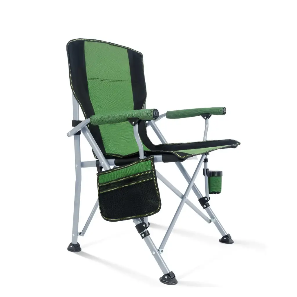 Foldable Camping Chair with Cup Holder, Side Pocket & Carry Bag