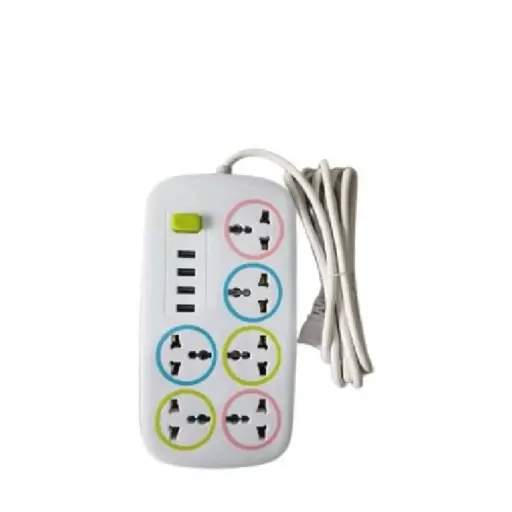 Multi-Functional Power Strip with Universal Sockets & USB Charging
